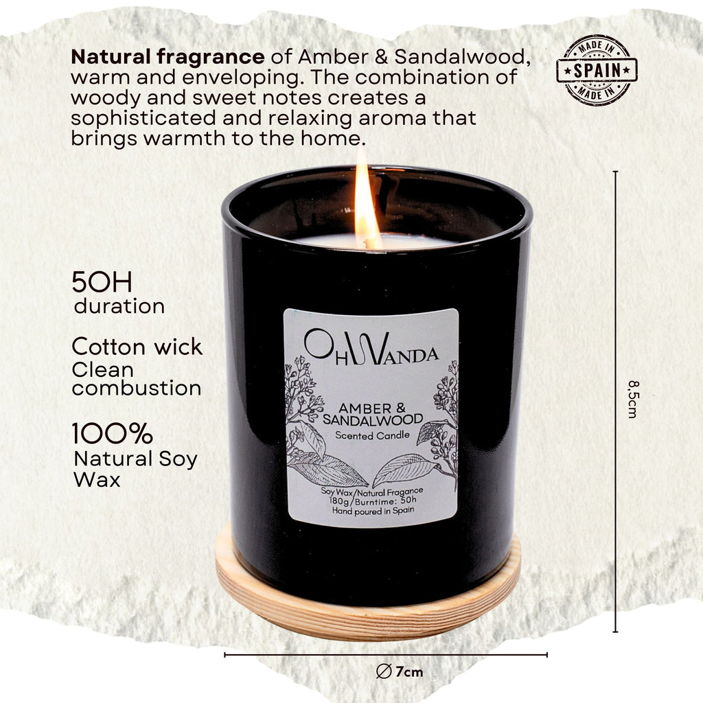 Duftlys Ohwanda Amber & Sandalwood 180g